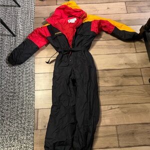 Columbia Red and Black Jacket with Yellow Accent